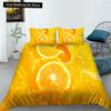 Kids Orange Duvet Cover King Queen Fruit Tangerine Bedding Set Tropical Botanical Comforter Cover 2/3pcs Polyester Quilt Cover