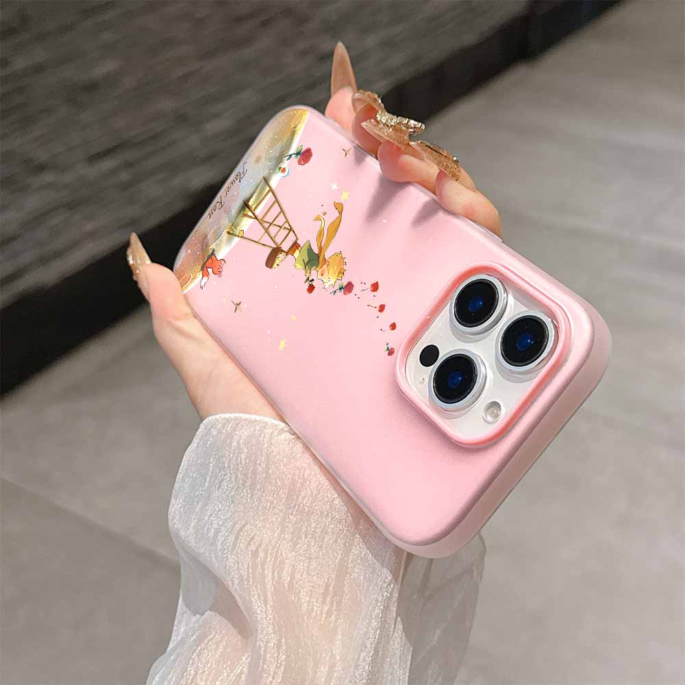 Carina Custodia per Telefono La Piccola Stella del Principe Moda Pianeta Per iPhone 17 AIR 16 15 14 13 12 11 Pro Max Plus Copertura Guscio con Sensazione Pelle Opaca
