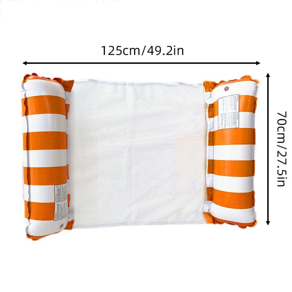 Swimming Pool Inflatable Float Hammock Foldable Summer Beach Leisure Striped Inflatable Lounge Chair Water Party Accessories