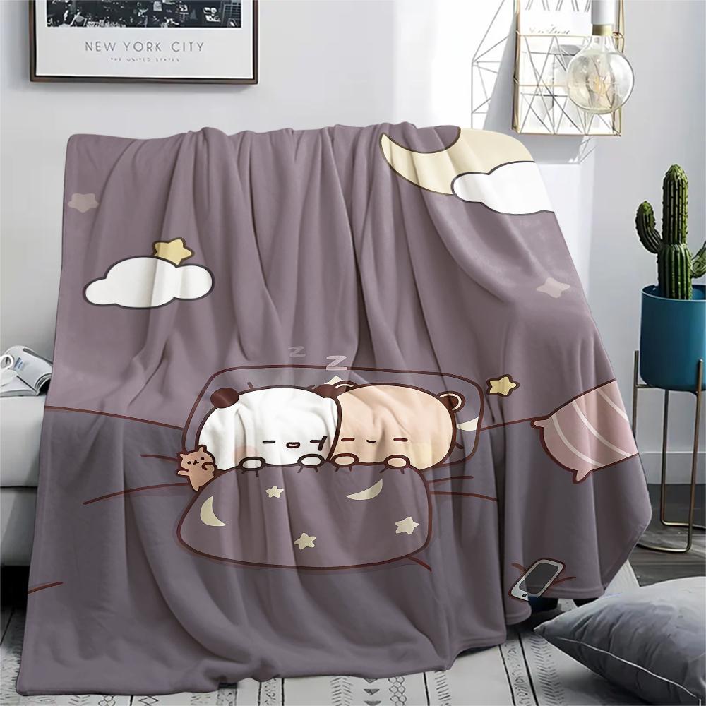 1PC Bubu Dudu Print Flannel Blanket, High quality All Seasons, Home Decor, Warmth and Comfort, Perfect for Christmas Gifts