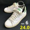 Stan Smith Leather Sneakers 24 US6 White Green Low Cut
