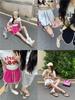 Women's Gray Casual Elastic Waist Shorts - Summer Wide-Leg Hot Pants, Versatile and Trendy Five-Point Sports Wear