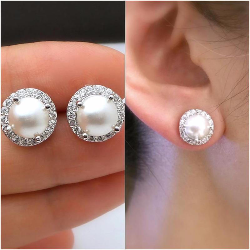 Mini Imitation Pearl Earrings Women, French Elegance Temperament Women'S Bead Earrings, Fashion Commuter Accessories