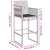 Garden Bar Stool Set 2 pcs Grey Poly Rattan