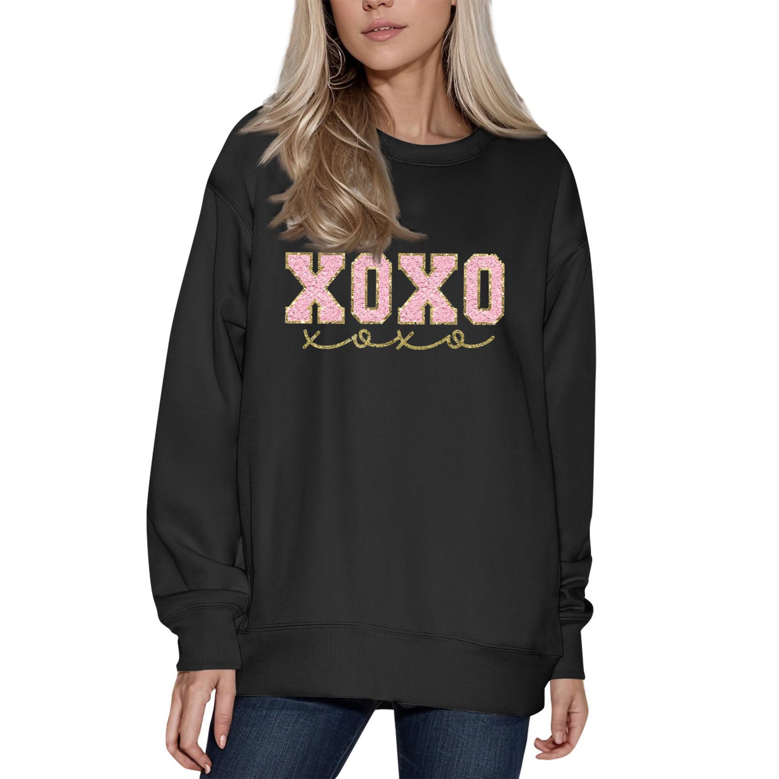 

Женский модный принтованный свитер с длинным рукавом и круглым вырезом M чёрный