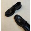 Washed Cowhide~ Retro Leather Platform Small Leather Shoes Women's Round Head Thick Heel Single Shoes British Style One-pedal Loafers