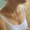 Fashion Geometric Copper Bead Chain Stacked Necklace Women, Simple Geometric Sequin Chain Circle Necklace
