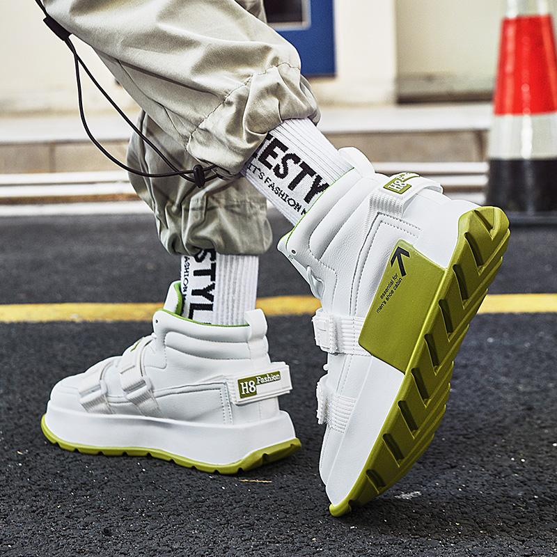 New Fashion Brand High Top Men's Shoes Outdoor Male Casual Sneakers Thick Soled Motorcycle Shoes Comfortable Men's Designer Shoe