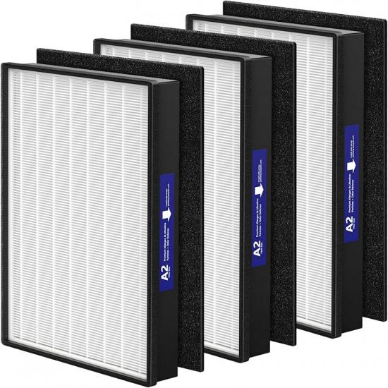 2 Pack A2 HEPA Replacement Filter Compatible with 3M Filtrete Room Air Purifier Models FAP-C02-A2, FAP-C03-A2, FAP-T03-A2, Part # 1150101