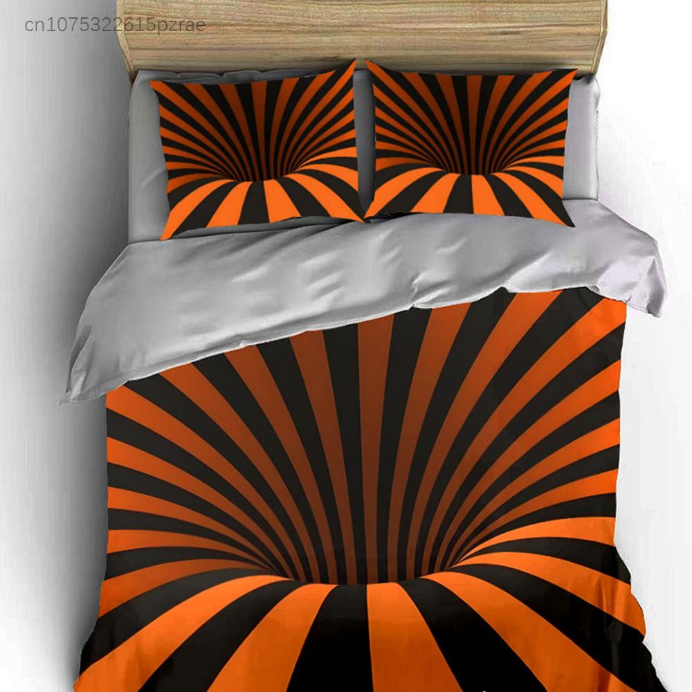 "Striped Decorative Set Halloween Theme" Multiple Sizes kid's And adults' Bedroom Exquisite 3PC Bedding set, Gift