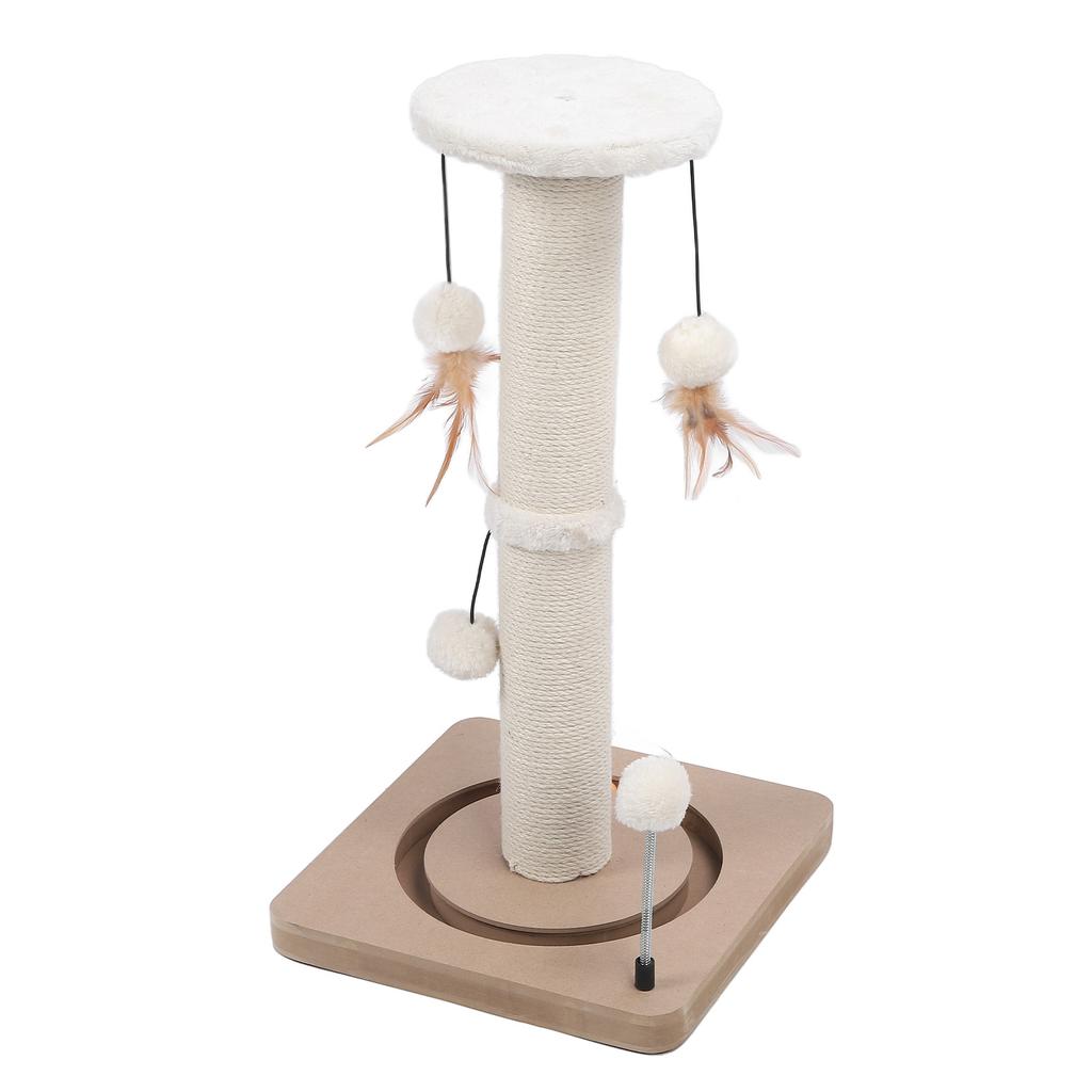 Cat Scratching Post Stable Structure Density Board Stylish Look Cat Scratcher with Ball Toy for