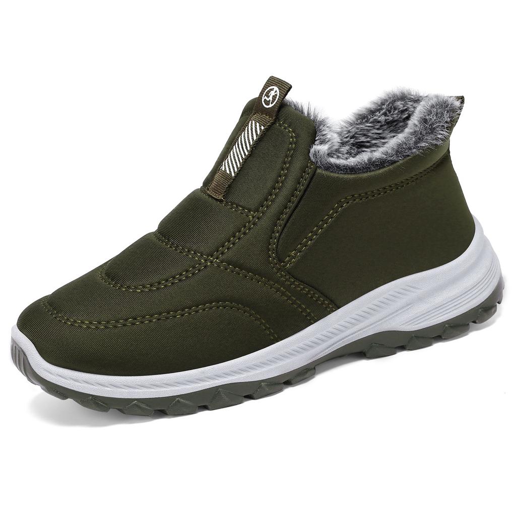 Cotton Shoes Winter Women's Shoes Velvet Thickened Cotton Boots One Pedal Mother Shoes Large Size Short Boots Couple Old Man Shoes