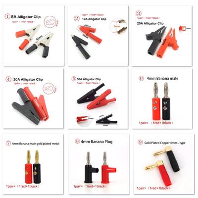 1pair 4mm Red Black Banana Male Plug Crocodile Clamp Probe Alligator Clip Electric Test Lead Probe Socket Cable Insulated Clips