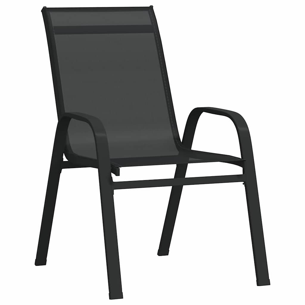 Garden Dining Set 7 pcs Black Powder Coated Steel