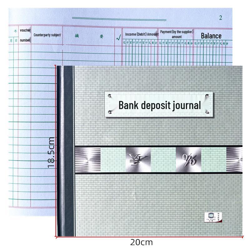 100-Page Financial Accounting Ledger: Cash, Bank Deposit & General Ledger Book