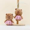 Cartoon Cute Capybara Animal Plush Keychain Soft Pp Cotton Filling Keys Bags