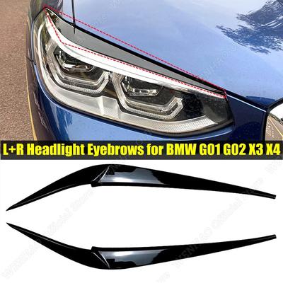 For BMW X4 X3 G01 G02 2018      2PCS Headlight Eyelids Eyebrows Car Accessories ABS