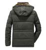 Winter Fur Hooded  windproof Coat Pockets Fleece metal zipper Men  Thick Warm Jacket