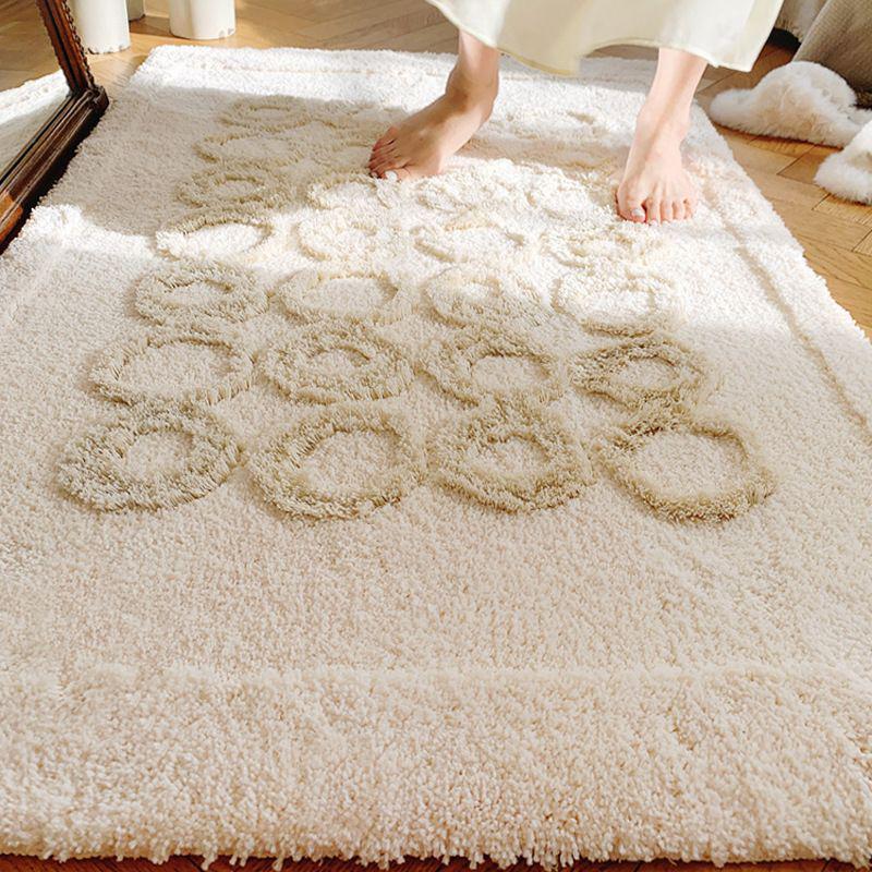 High-Grade Flocking Tufted French Carpet: Bedroom, Bay Window, Bedside Rug - Water Absorbent & Anti-Slip for Home & Living Room