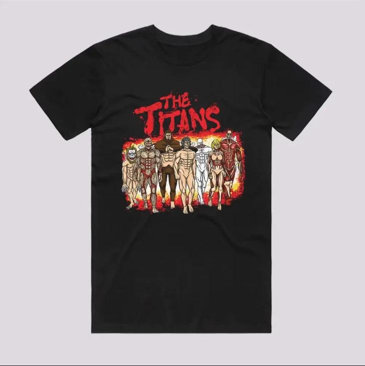 Anime The Titans Attack Japanese Style Black TShirt Size S4XL S
