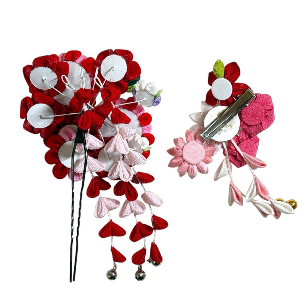 Hair ornament for Coming-of-Age Ceremony (for furisode kimono), red, KZ-4