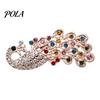 Colorful Peacock Jewelry Rhinestone Brooch Pin, Animal Shape Alloy Lapel Sweater Secure Clasp Cardigan Coat Clothing Accessories, Gift for Women