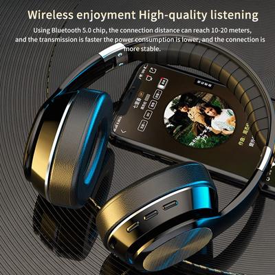 Wireless Headphones 8D Hifi Over Ear Stereo Headset Soft Leather Earmuffs Built-In Mic For PC/Cell Phones/TV