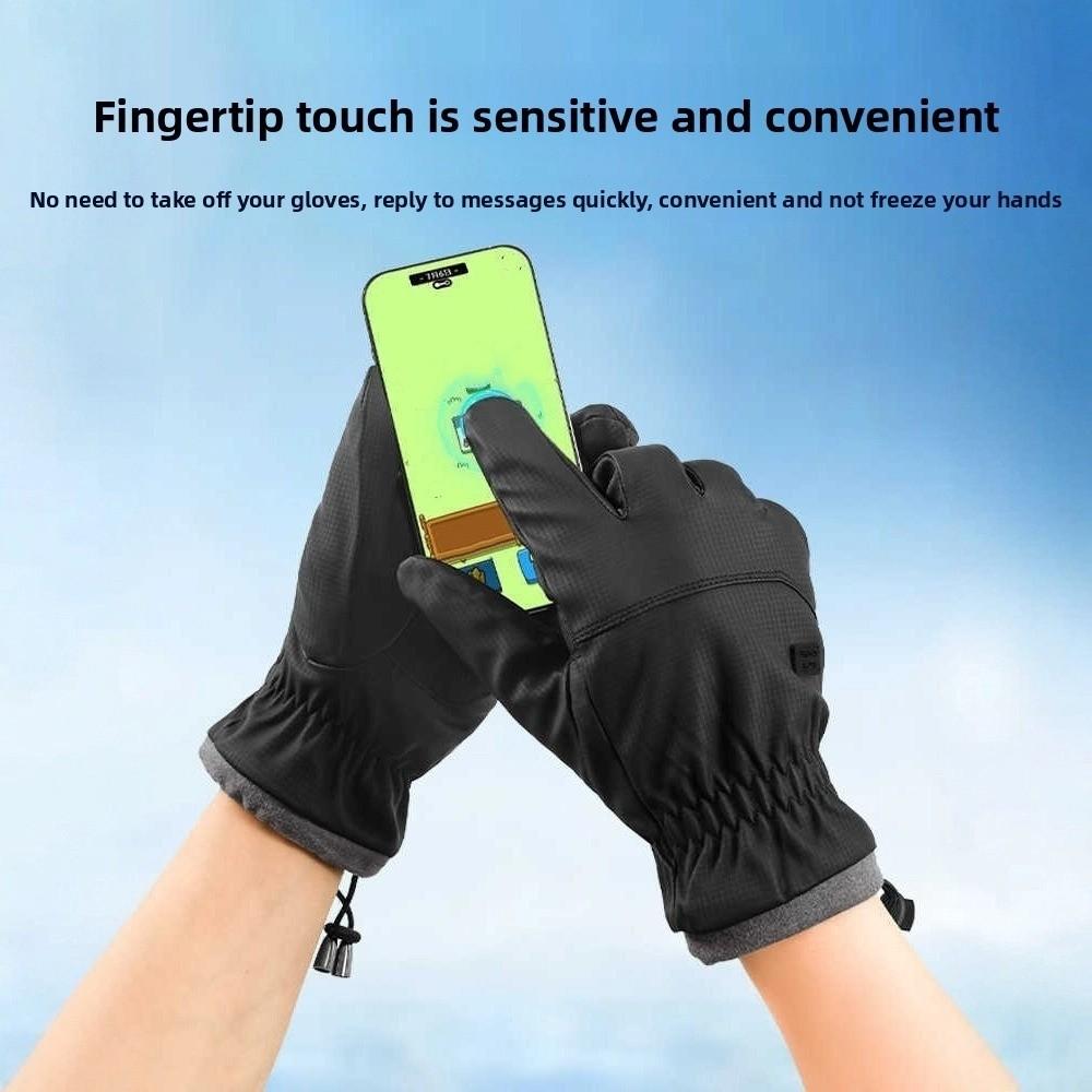 Touchscreen Compatible Full Finger Mittens Windproof Motorcycle Gloves  for Winter Riding