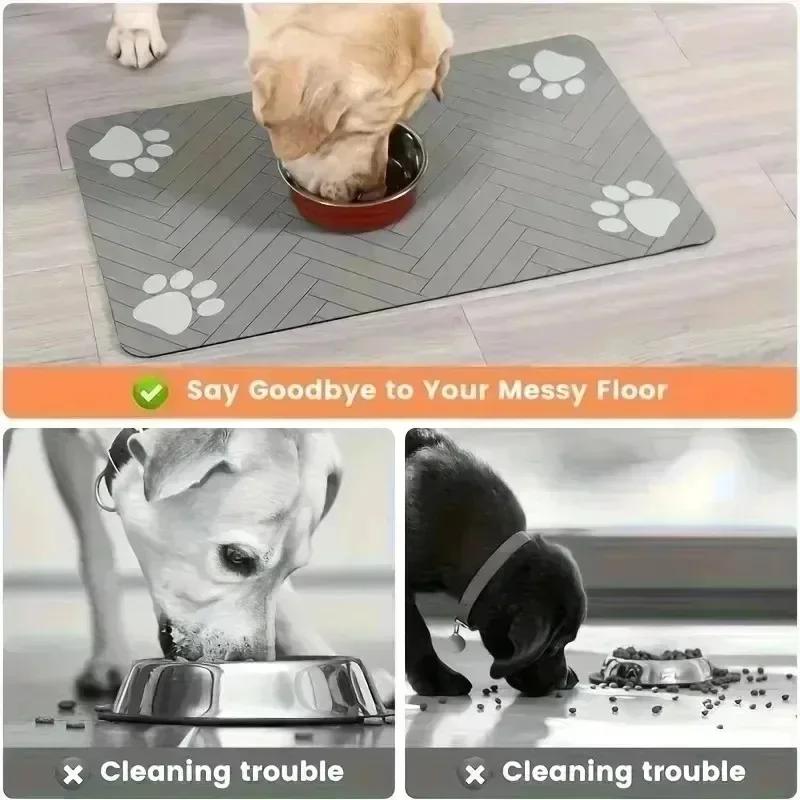 "chikawa" Cartoon Pet Dirt-resistant Food Mat Cat and Dog Rice Bowl Anti-slip Anti-scratching Easy To Clean Home Decoration Rug