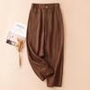 Women's Summer 2025 White Tencel High Waist Harem Pants - Lightweight Nine-Point Cotton Linen Carrot Straight Leg Design