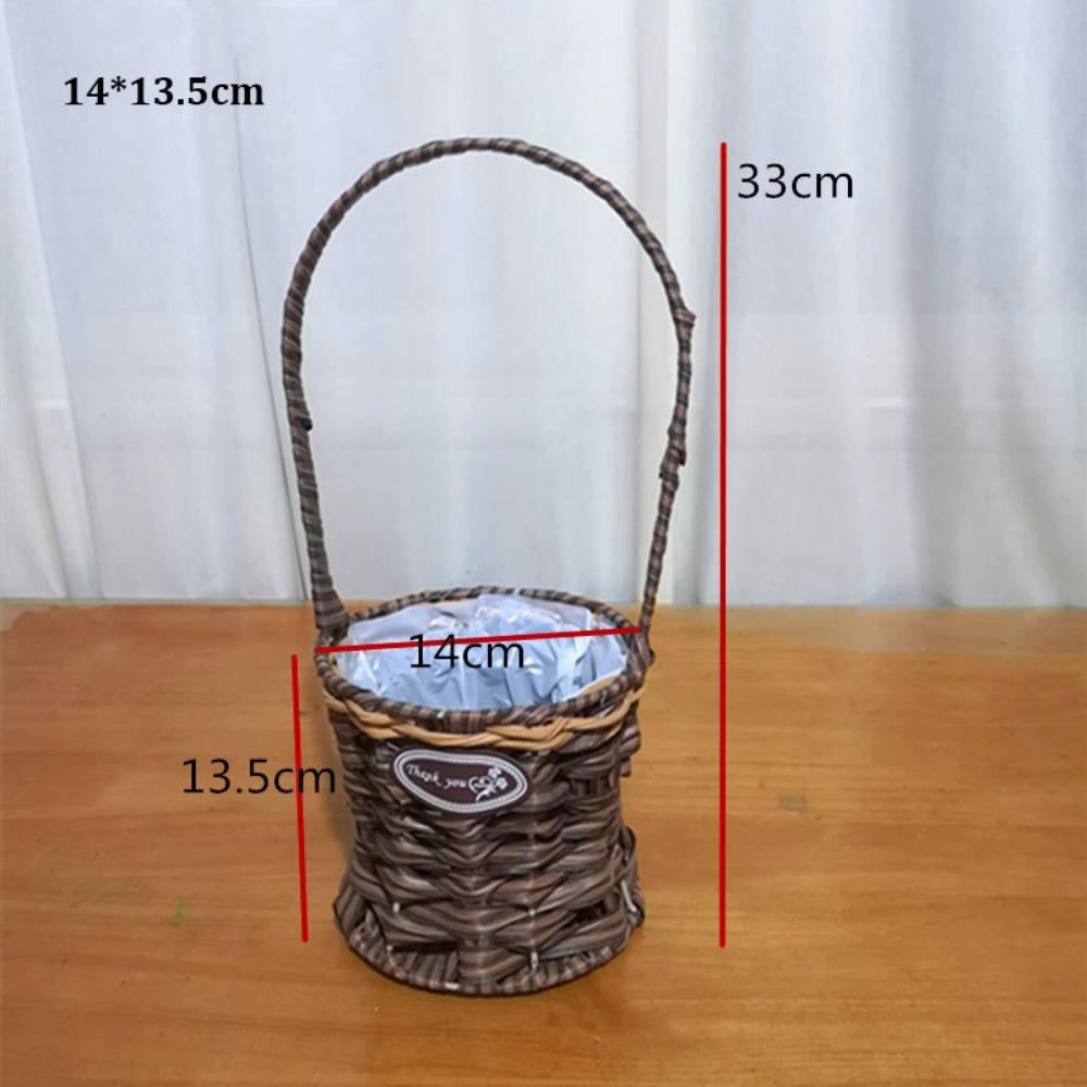 with Handles Imitation Rattan Storage Baskets Handmade 10 Styles Home Decoration Braid Basket Handwoven