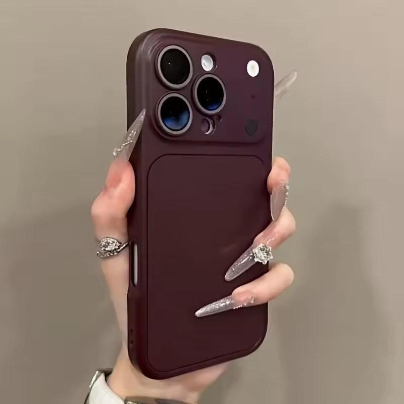 

Чохол 2-в-1 для iPhone 12 13 14 15 16 17 Pro Max Air Ударостійкий Матовий Захист Лінзи Миттєва Зміна на 17 Простий Чохол iPhone 16 Pro Max вина червоного кольору