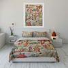 Elegant Japanese Garden Bedding Set 3pcs, Vintage Ukiyo-e Art Print Duvet Cover, Soft Cozy Bed Linens with Torii Gate Design