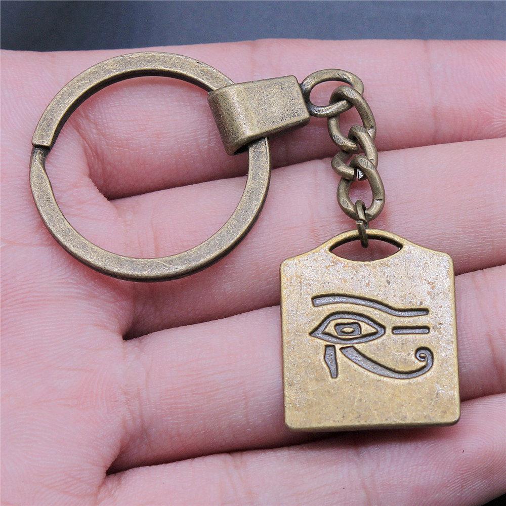 Star of David Talisman Amulet Pendant Antique Bronze Metal Keychain with 30mm Ring for Boys Bag Charm