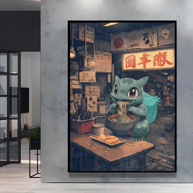 Classic Anime Canvas Paintings Pokemon Posters Living Room Kid Action Figures Children's Bedroom Decor Picture Prints and Prints