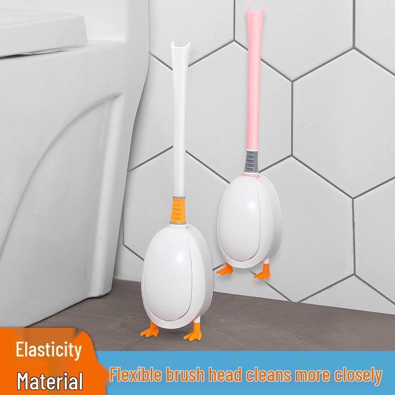 Silicone Duck Toilet Brush Set, Wall-Mounted, No Dead Angles