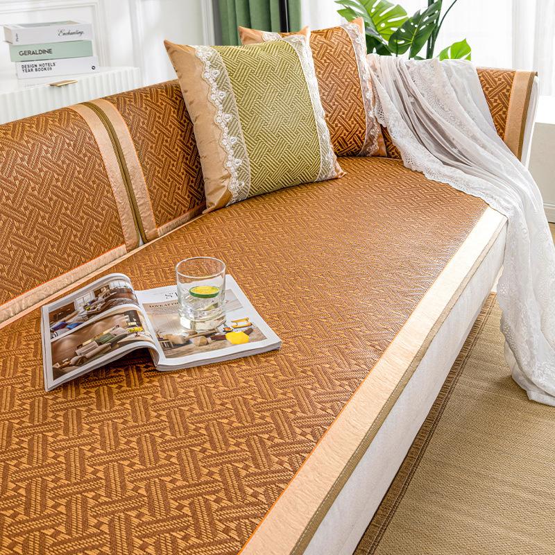 Rattan Mat Sofa Cushion Summer Non-Slip Mat Seat Cushion Ice Cushion Sofa Cover Summer Modern Ice Rattan Mat Seat Cover