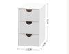3-Tier Stackable Plastic Storage Box Drawer Rack White Office Home Organizer Multi-Purpose Shelf Desk Organization with Handles