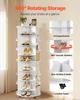 7 Tier Rotating Shoe Rack Tower with Adjustable Shelves, Movable 360° Spinning Carousel Display with Wheels, Lazy Susan Organizer Closet for Bedroom,