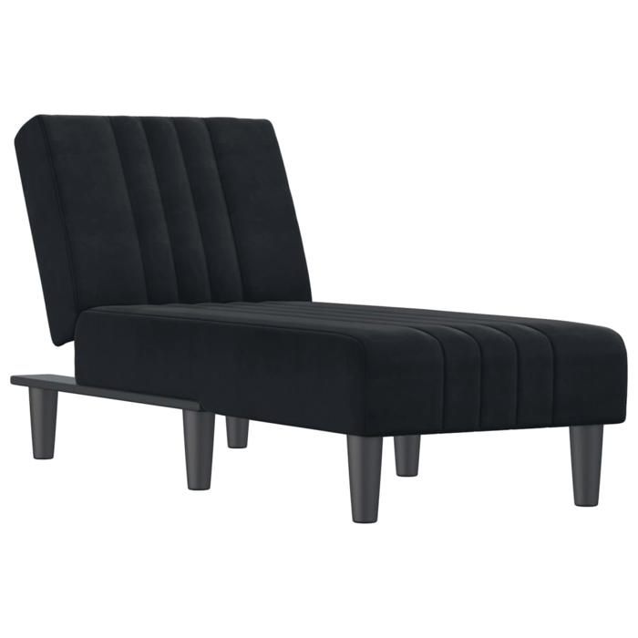 VidaXL Chaise longue noir velours 352829