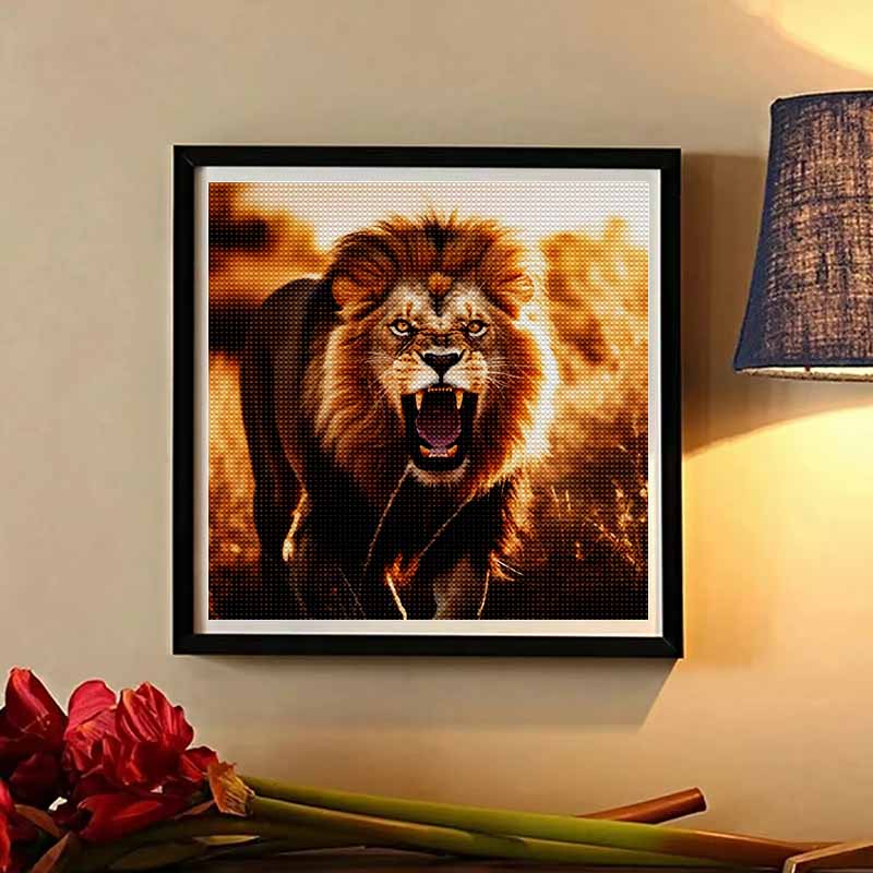 New Arrival 5D DIY Full Circle Diamond Painting "Lion" Embroidery Cross Stitch Home Decor Gift