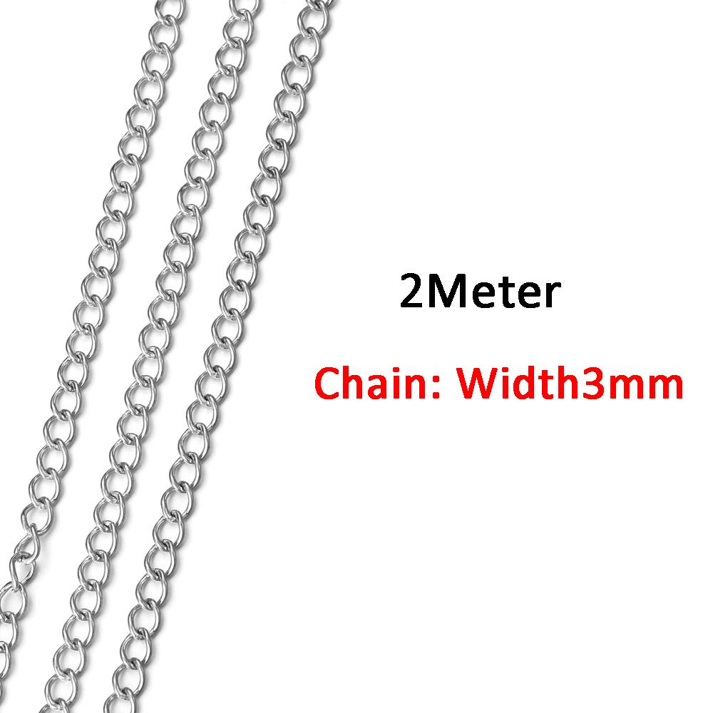 2Meters/1Meter Stainless Steel Chain High Quality Gold Color Chains for Bracelet Necklace Jewelry Making DIY Findings Wholesale