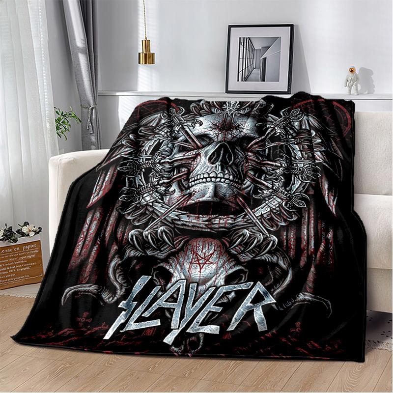 2025 New Style Slayer Heavy Metal Band Sign Blanket,Soft Throw Blanket for Home Bedroom Bed Sofa Travel Cover Kid Gift
