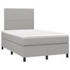 3141681 vidaXL Lit à sommier tapissier avec matelas Gris clair 120x200cm Tissu