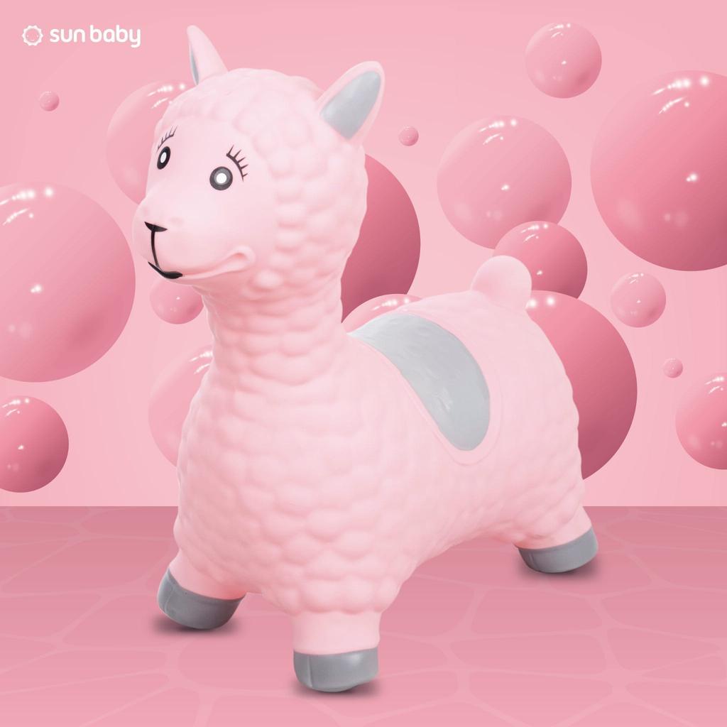 Springkussen voor Kinderen met Pomp Alpaca Roze