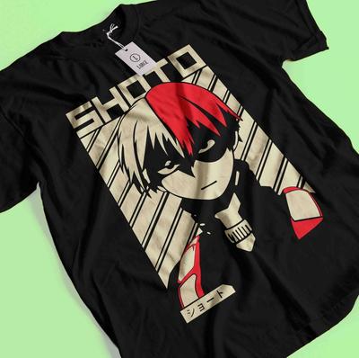 Shoto Todoroki T-Shirt My Hero Academia Bakugo Katsuki Tee Anime Dabi Deku Shirt
