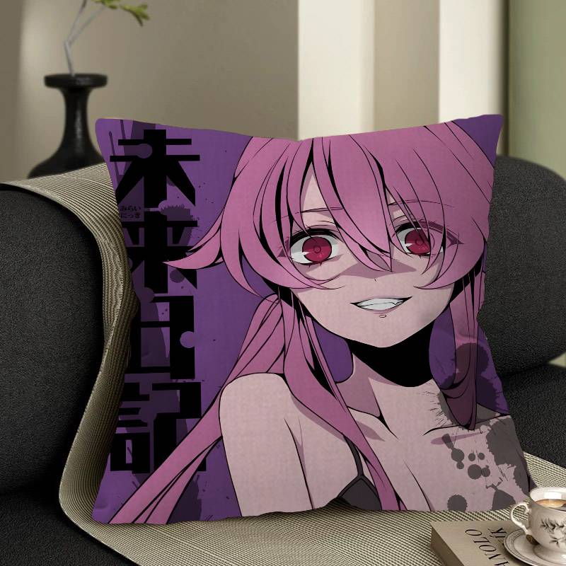 T-The-Future-Diary Thrilling-Psychological Pillow Gifts Home Office Furnishings Bedroom Sofa Car Cushion Cover case 45x45cm