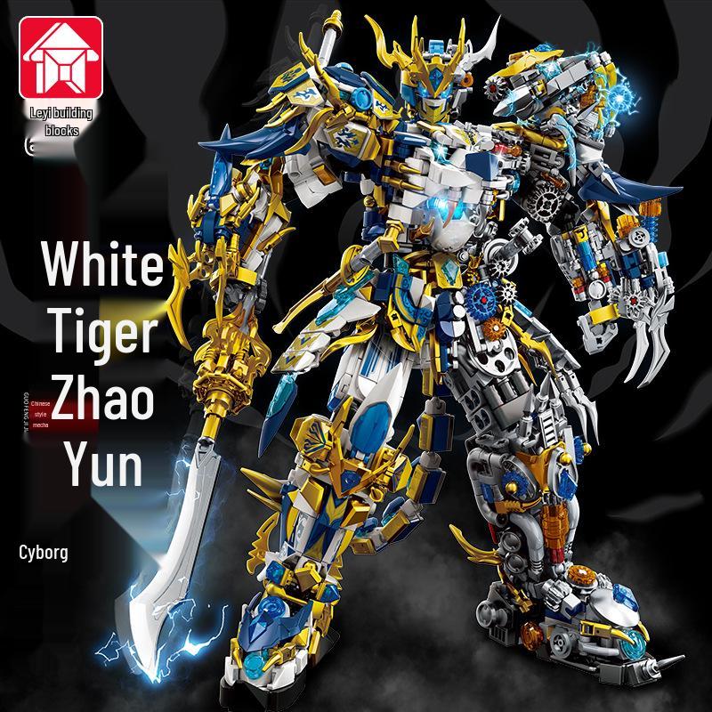 Le Yi 62030-37 Guan Yu Azure Dragon & Zhao Yun White Tiger Mecha Building Block Toy