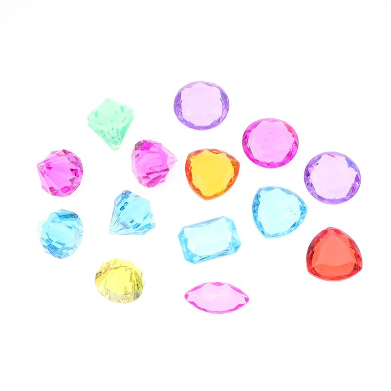 1 Set Child Diy Accessories  Box Treasure Kids Toys Acrylic Colorful Diamond Gems Plastic Large Jewels
