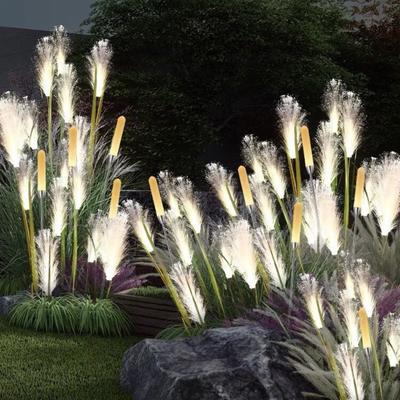 Led Fiber Optic Reed Lawn Lights Colorful Automatic Solar Garden Lights Outdoor Waterproof Landscape Lighting Decorative Lights